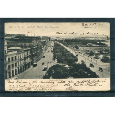 CIUDAD DE BUENOS AIRES ANTIGUA TARJETA POSTAL PASEO DE JULIO TRANVIAS